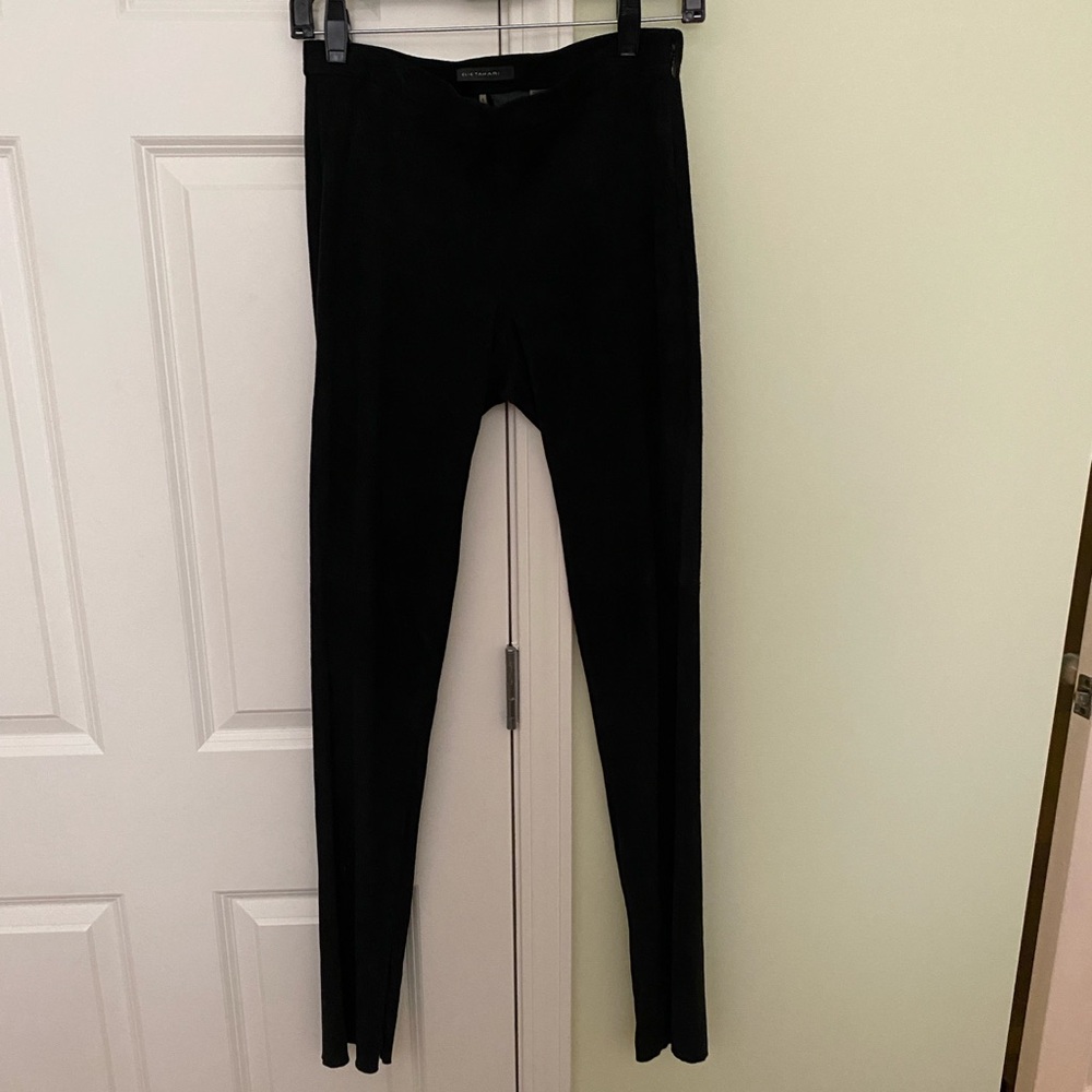 Elie Tahari Women's Black Suede Skinny Pants